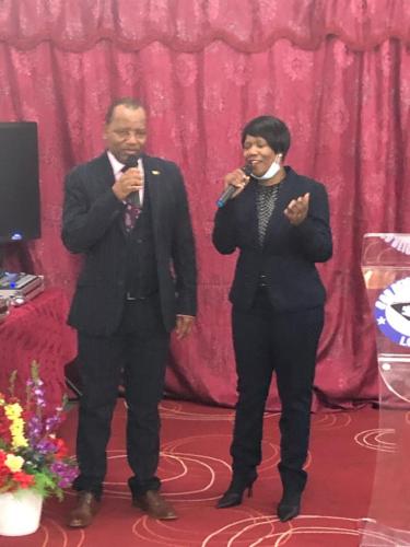 Pastor Kossam Mhangami & Pastor Privilege Mhangami. Singing special song.