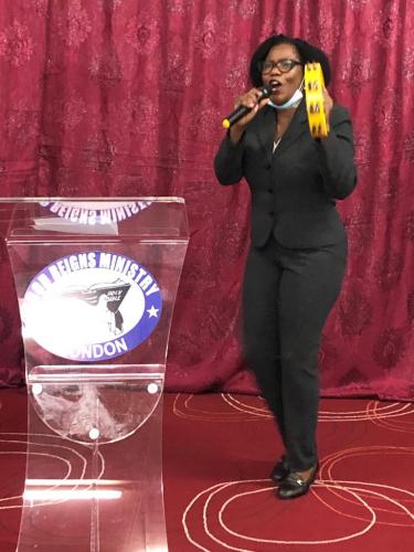 Pastor Privilege during praise and worship.