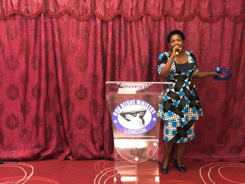 Pastor Privilege during praise and worship.